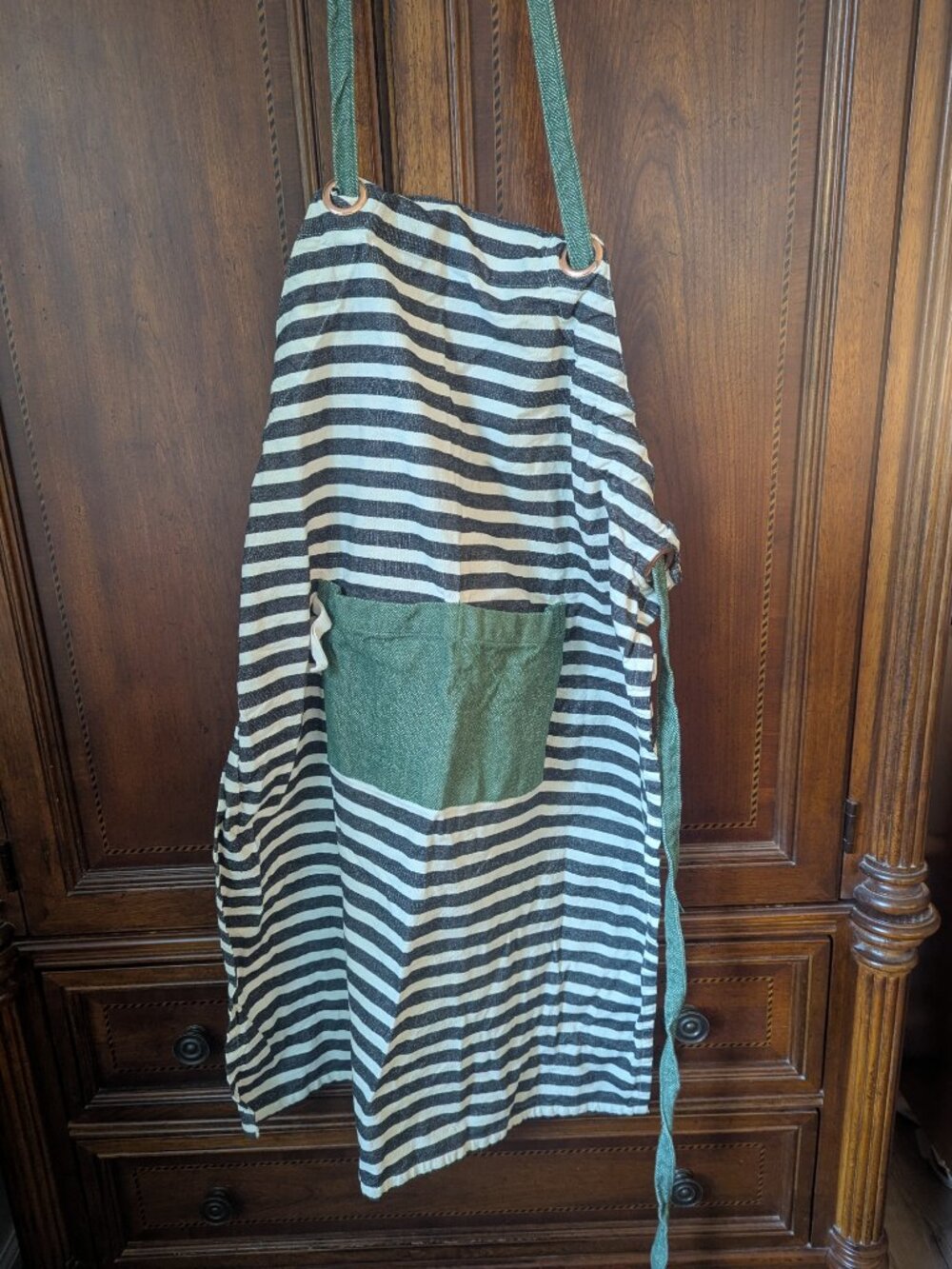 Hearth and Hand Charcoal/White Stripe Apron